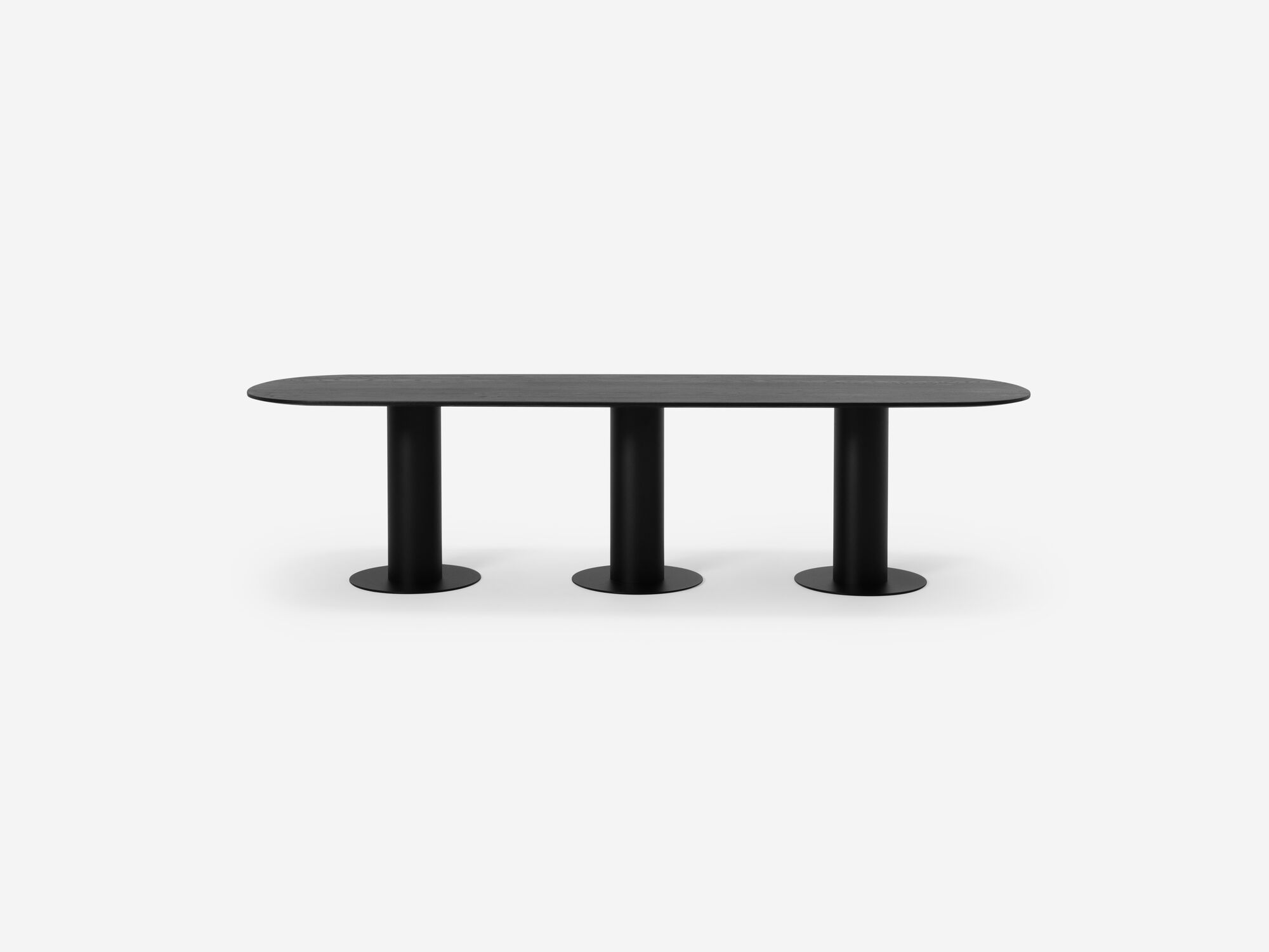 Giant black dining table front view